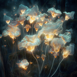 Phosphorescent image of mycelium