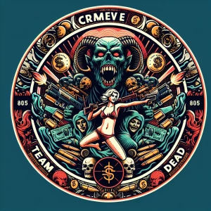 Create   a  professional,  horror-themed circular brand logo fea...