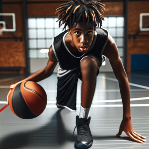 14 yrs old black boy with black dreadlocks trying out for the mi...