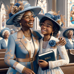 Adjust the 3-D realistic image to depict the African-American gr...