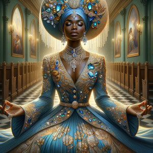 Create an illustration that embodies spirituality and a deep con...