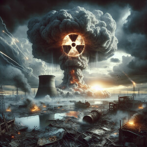 Nuclear reactor explosion and radiation war and explosion