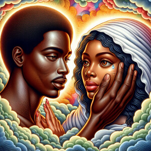 Ensure that the image distinctly represents both Jesus Christ an...