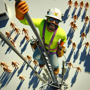 man climbing a 150 foot cell phone tower, Photoshoot, DSLR, Top-...