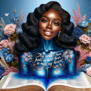 Create an image of an ultra-light-skinned African-American woman...