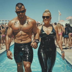 Hyperrealism,photo fanstasy,a muscular beefy criminal man walkin...