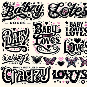 Different shaped logos for (Baby loves) logo
Crazy style fonts u...