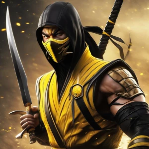 Design an original fan art depiction of the character Scorpion f...
