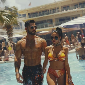 realism,photo fanstasy,a muscular beefy sweaty mature criminal m...