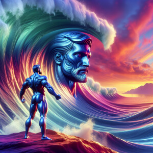 Create a captivating super high resolution 3D image of a 40-year...