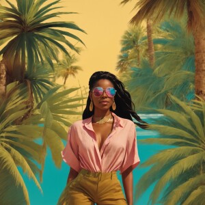 3-D image of a beautiful African-American woman HER SKIN IS A LI...