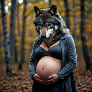 Pregnant wolf