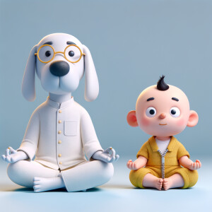 Brian Griffin and Stewie Griffin, meditating