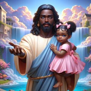 Create a 3D realistic artwork featuring the phrase 'Jesus Saves'...