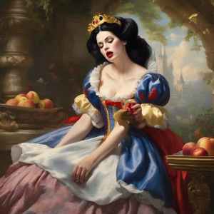 Show Snow White having a temper tantrum