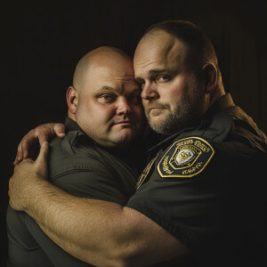 Lifesize digital photography portrait of a best romantic buddies...