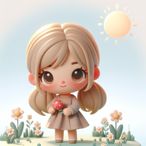 Cute 3d girl in style
