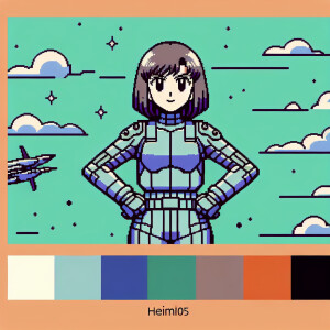 1990s anime screencap, girl a plugsuit, standing with hands on h...