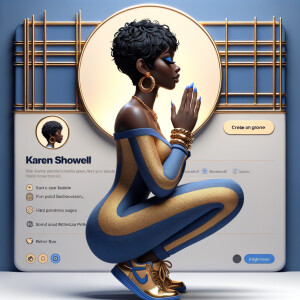 Create a 3D illustration of a realistic light skinned African-Am...