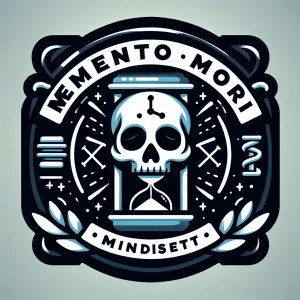 Design a YouTube channel logo for "Memento Mori Mindset," incorp...