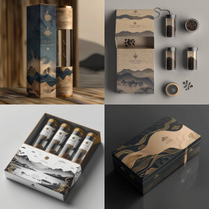 Luxurious product package box, unique product label, package des...