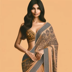 Bikini in saree an Indian women