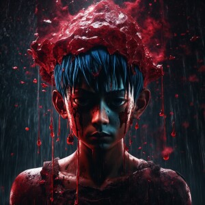 An intense and striking 3D render cinematic poster featuring the...