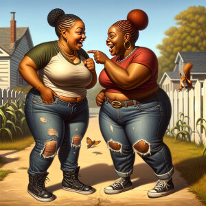 realistic two brown & green eyes African-American grown women bo...