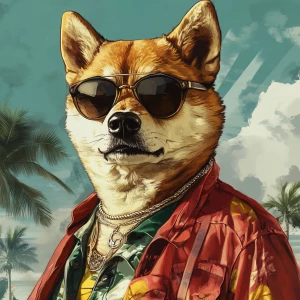 Meme DOGE, highly detailed character portrait in the style of mo...