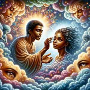 Ensure that the image distinctly represents both Jesus Christ an...