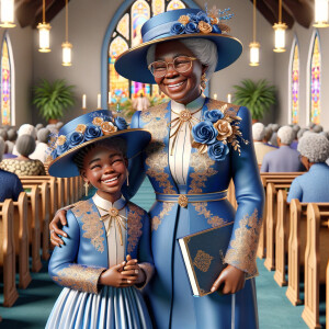 Adjust the 3-D realistic image to depict the African-American gr...