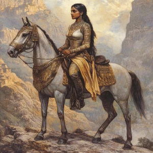 Depict Mugala, an unsung heroine of the Indian Spice Route, as a...