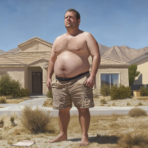 Create a hyperrealistic digital image of Curtis Kowe, a Caucasia...