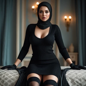 full length photo of beautiful women with big breasts wearing a...