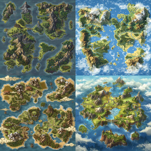 Create a world map for an RPG game size approximately 20km2 in s...