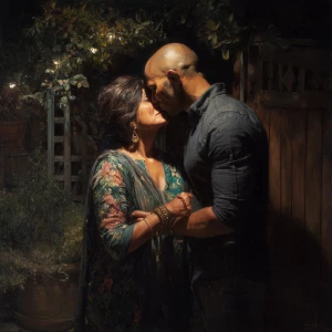 Hyperrealism painting.a muscular sweaty indian man standing in...