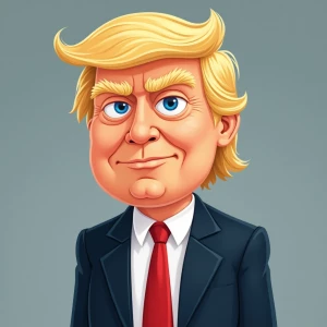 Cartoon vector image of Donald trump