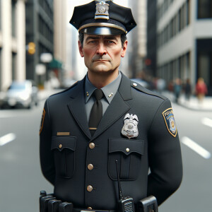 Male adult uniformed police officer