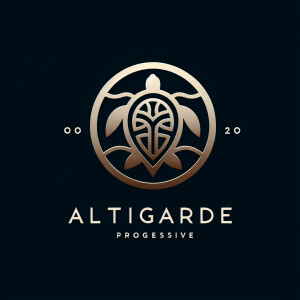 Create a minimalist and luxurious logo for "ALTIGARDE" featuring...