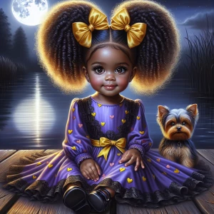 A vivid closeup view serene & enchanting digital airbrush oil pa...