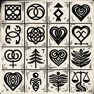 3 symboles 
3 roles
each role has two symbols