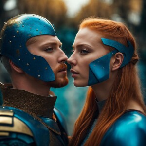 Photorealistic image. High resolution. Light ginger haired femal...