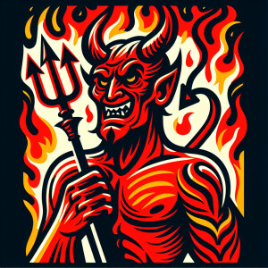 1970s devil illustration