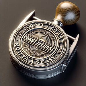 A notary stamp, the notary stamp reads "coast to coast"