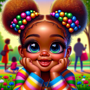 A cartoon-style digital illustration of a young African-American...