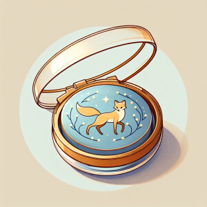 solid perfume in a small transparent plastic case. The case has...