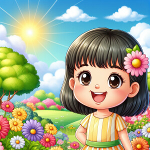 image of a young 7 year old girl with innocent eyes and she look...