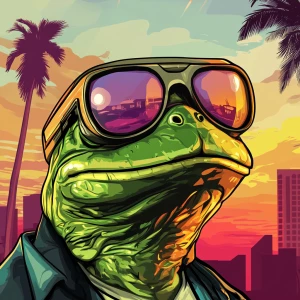 MEME PEPE in GTA art style — — in the style of a Grand Theft Au...
