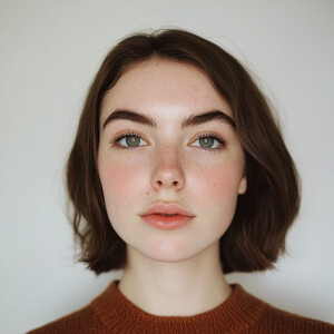 Portrait of a cute 22-year-old Californian woman with a clean fa...