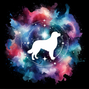 A cosmic outer space pretty watercolor graphic splattered on the...